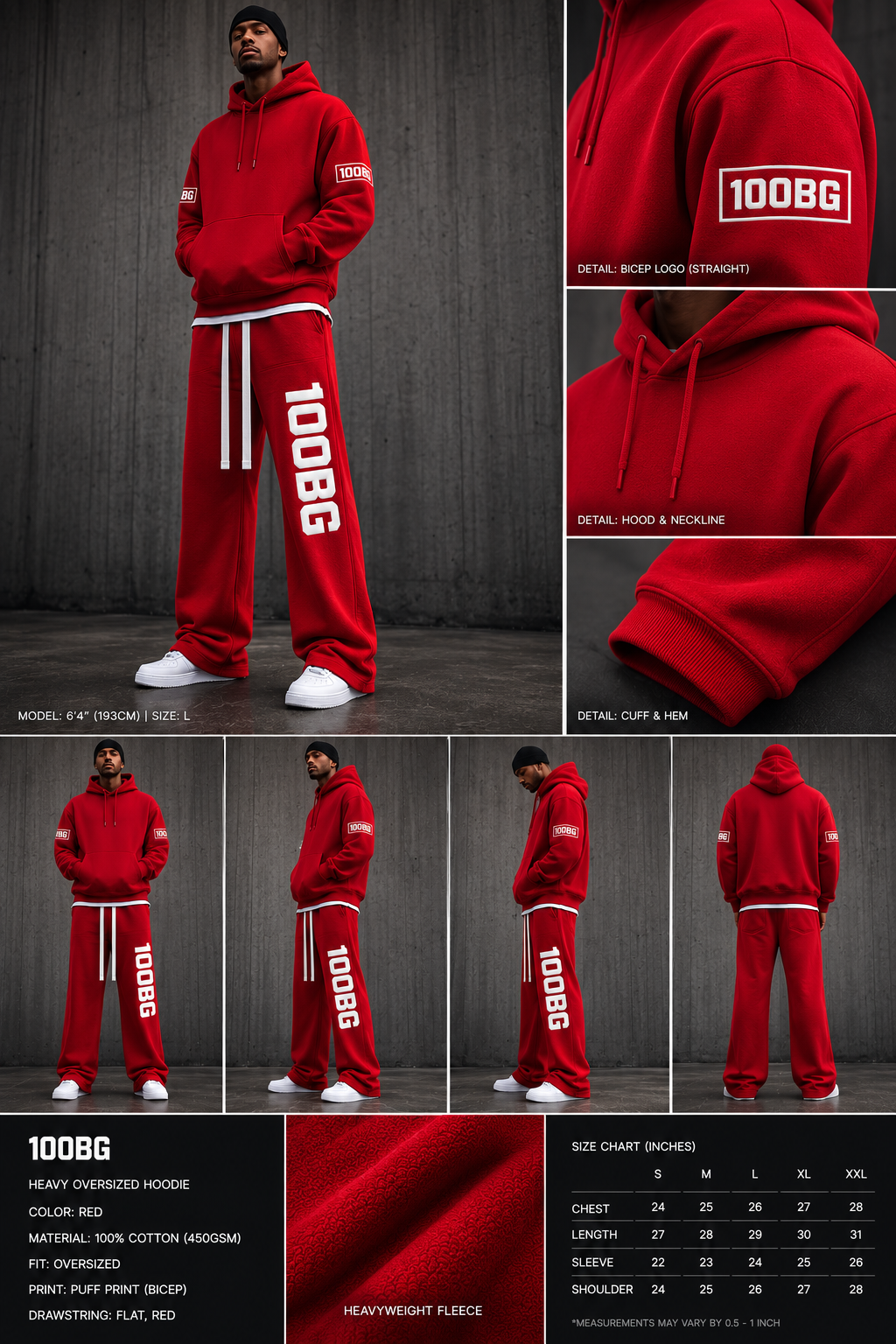 HEAVY OVERSIZED Full Set Hoodie Sweatpants