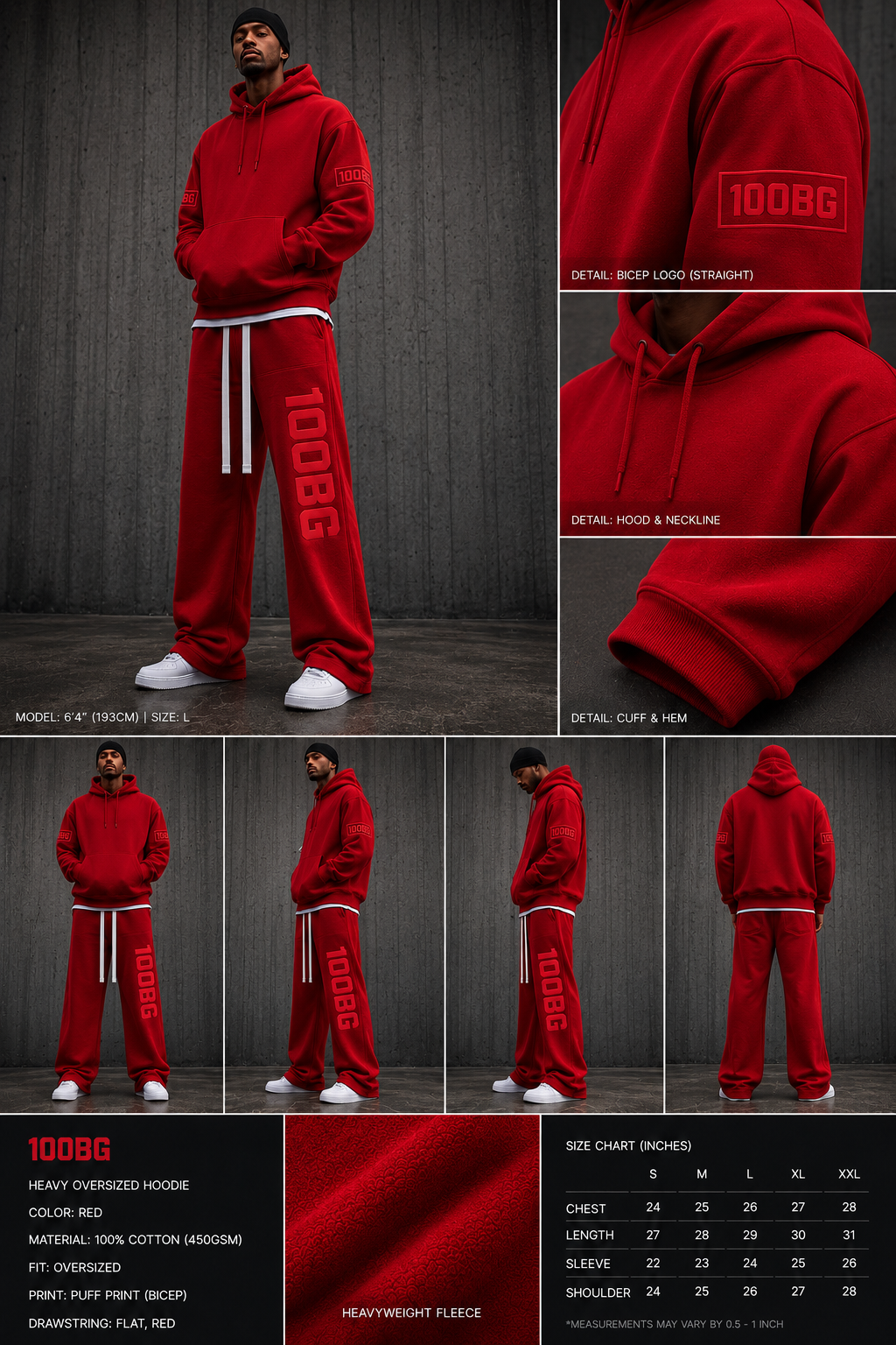 HEAVY OVERSIZED Full Set Hoodie Sweatpants
